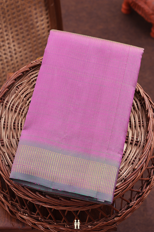 Kanchipuram Silk Saree In Dual Tone With Stripes Design