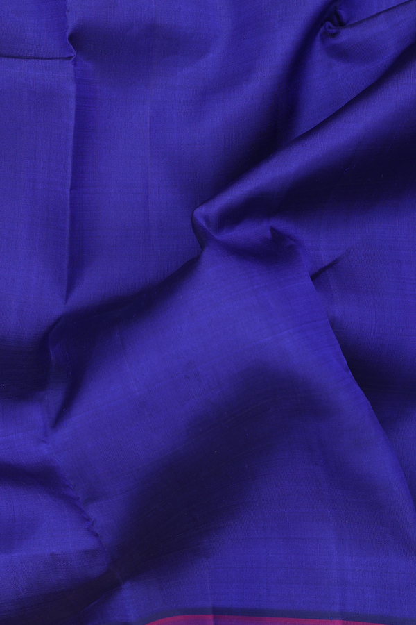 Kanchipuram Silk Saree In Blue With Rettai Pettu Border