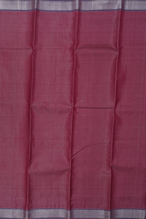 Kanchipuram Silk Saree In Plum Brown With Stripes Design
