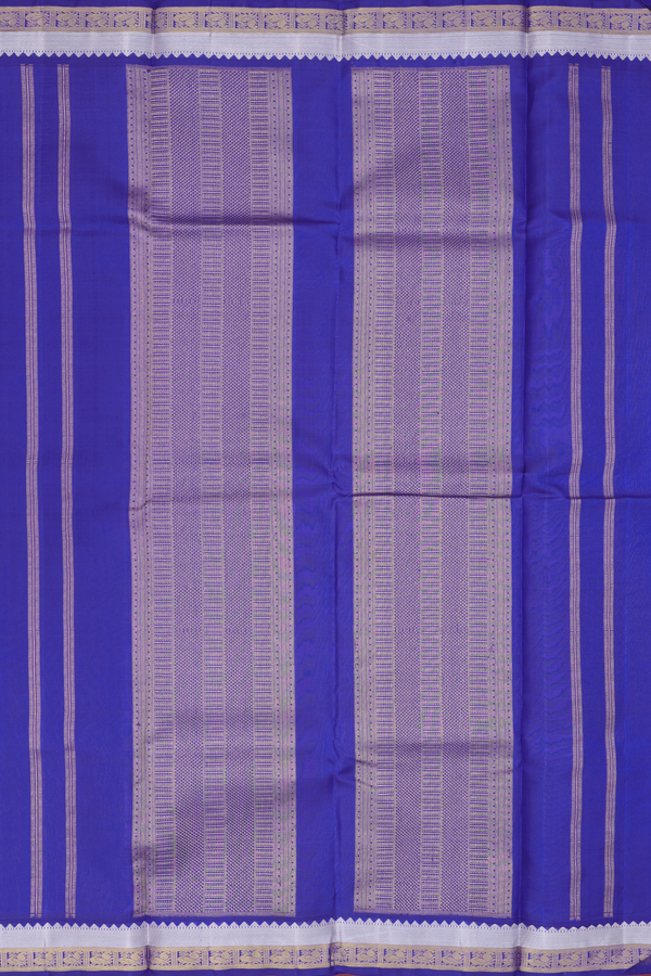 Kanchipuram Silk Saree In Royal Blue With Zari Border