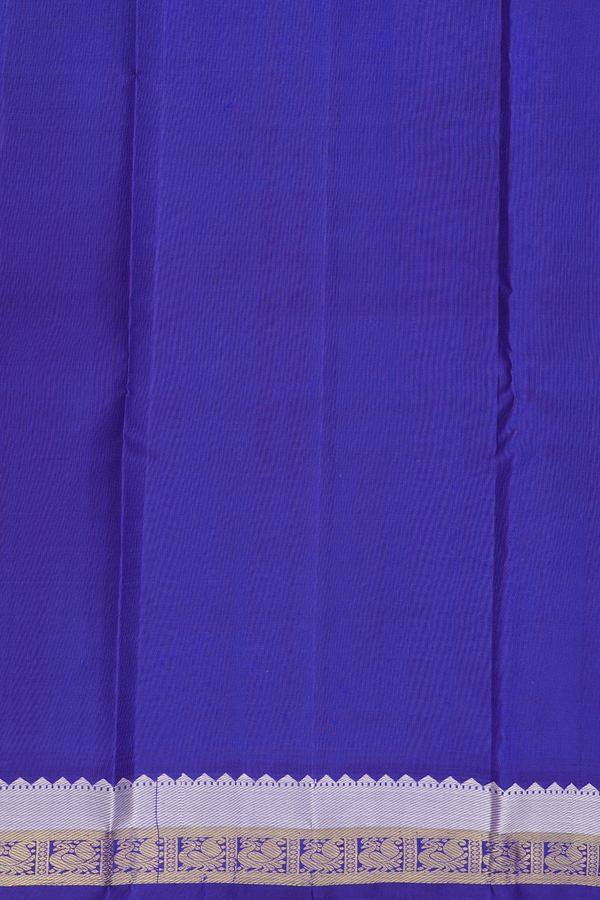 Kanchipuram Silk Saree In Royal Blue With Zari Border
