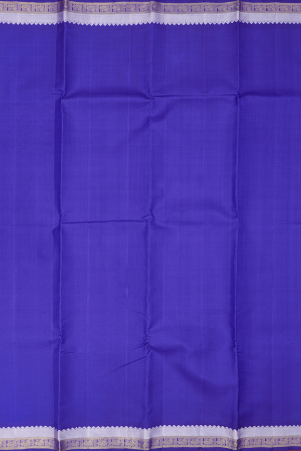 Kanchipuram Silk Saree In Royal Blue With Zari Border