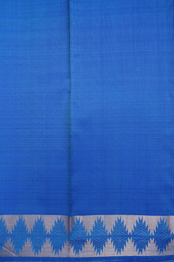 Tamil Letters Design Cerulean Blue Kanchipuram Silk Saree
