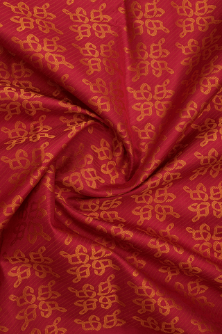 Tamil Letters Design Scarlet Red Kanchipuram Silk Dupatta