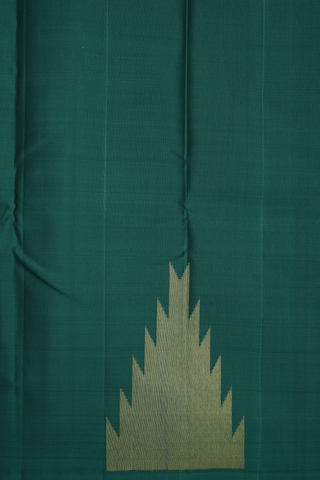 Temple Border Plain Emerald Green Kanchipuram Silk Saree