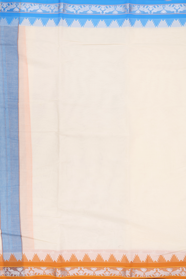 Temple Border White Cotton Dhoti With Angavastram Set