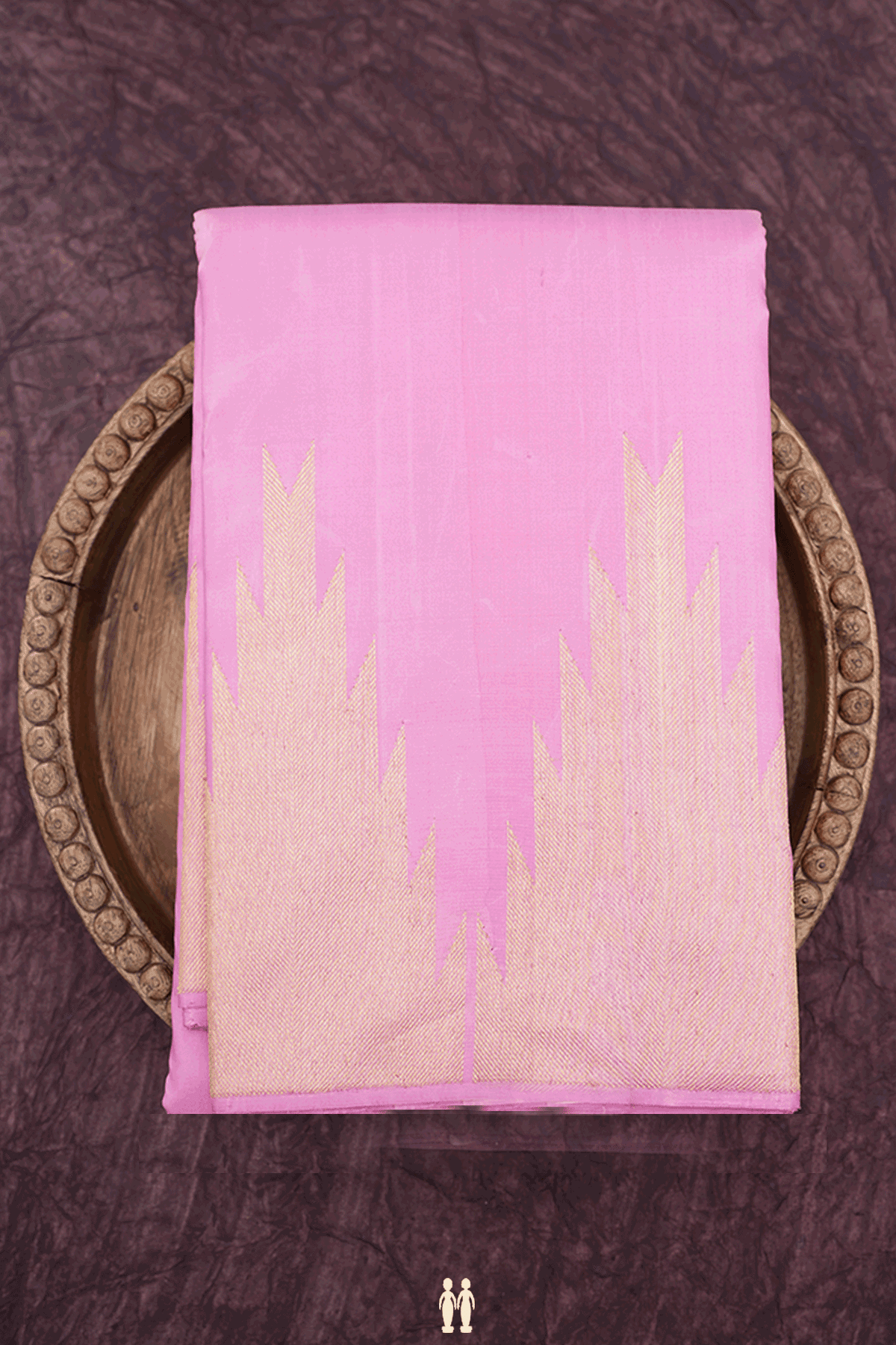 Temple Zari Border Plain Pink Kanchipuram Silk Saree