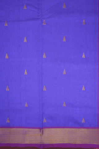 Temple Zari Buttas Violet Traditional Silk Cotton Saree
