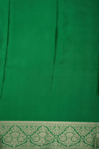 Thilagam Zari Buttas Bold Green Mysore Silk Saree