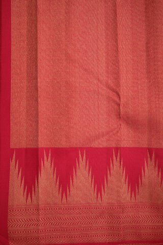 Thilagam Zari Motifs Ruby Red Kanchipuram Silk Saree