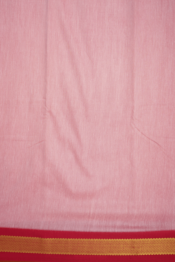 Thoranam Zari Border Plain Baby Pink Apoorva Cotton Saree