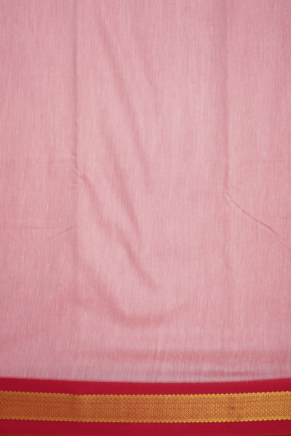 Thoranam Zari Border Plain Baby Pink Apoorva Cotton Saree