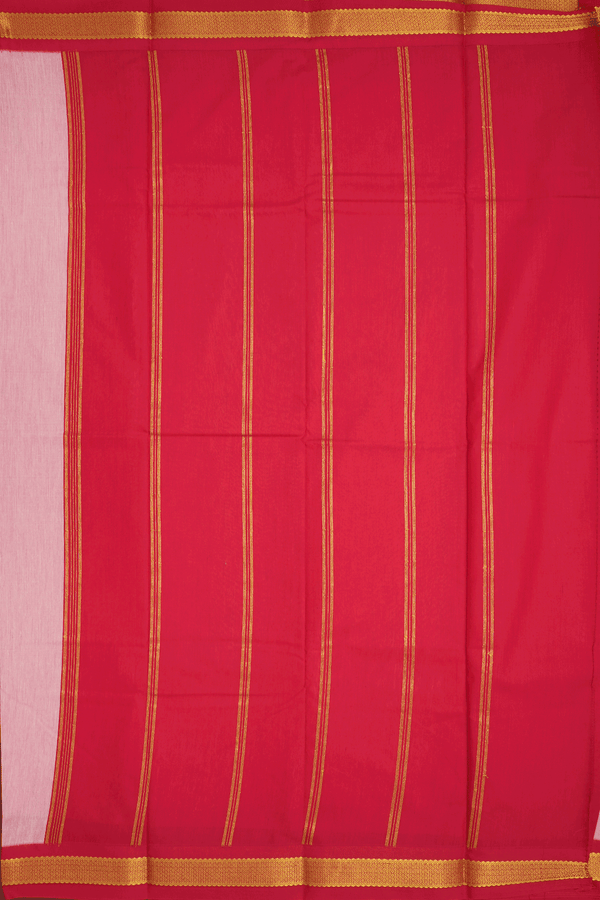 Thoranam Zari Border Plain Baby Pink Apoorva Cotton Saree