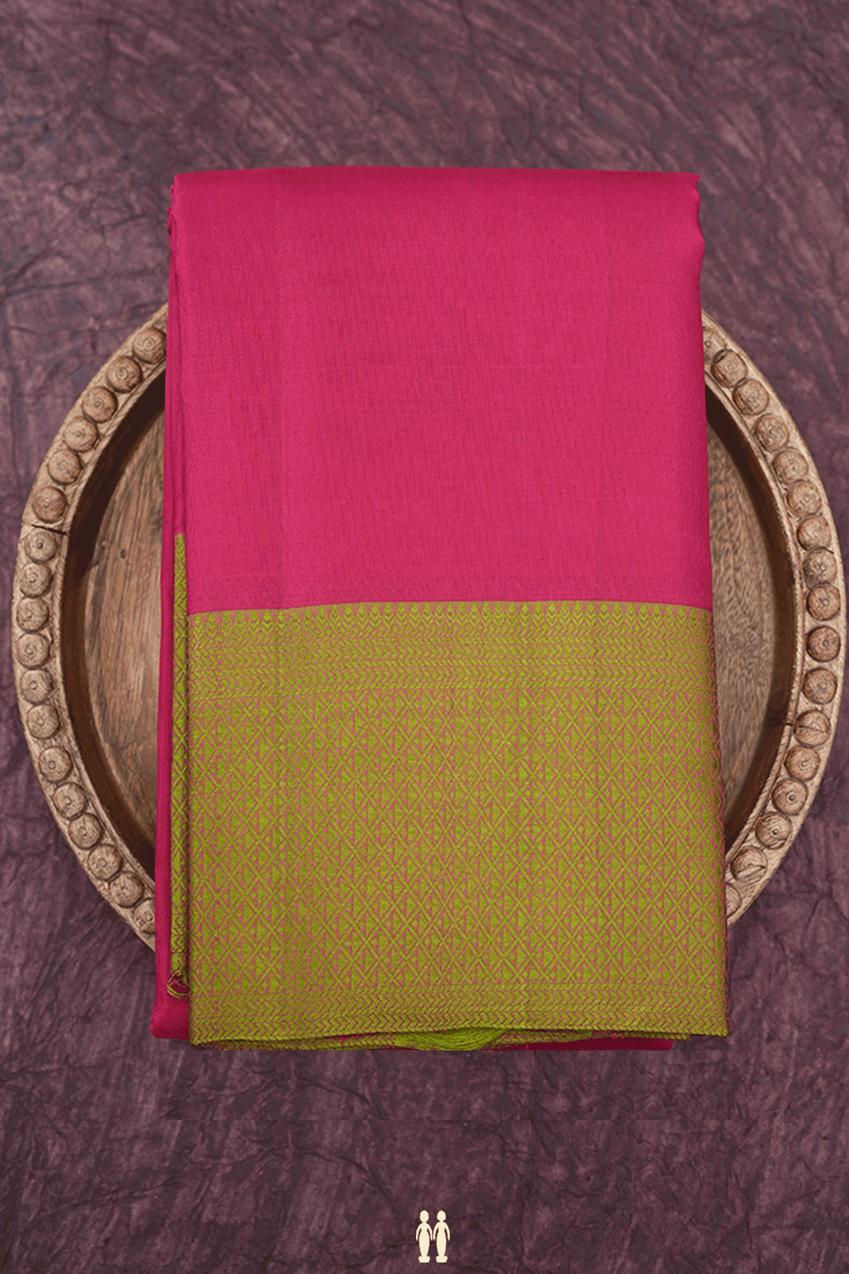 Threadwork Border Plain Blush Red Kanchipuram Silk Saree