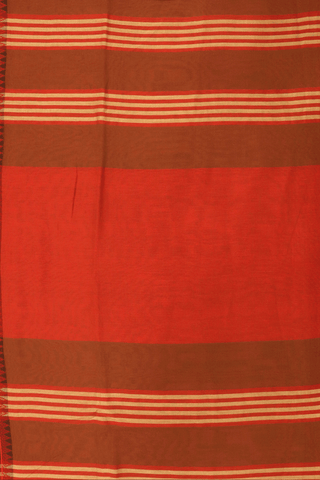 Threadwork Border Plain Cinnamon Brown Bengal Cotton Saree