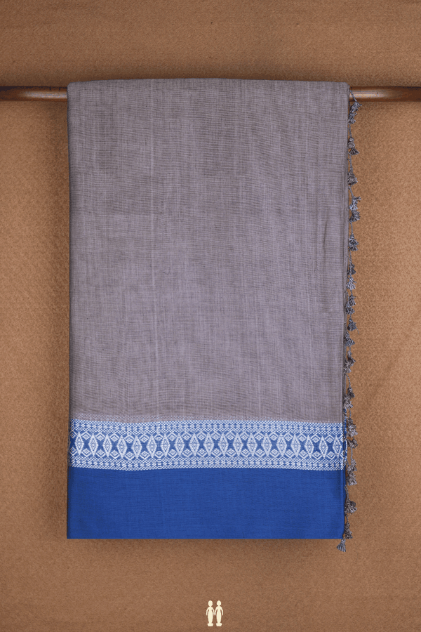 Threadwork Border Plain Dusty Purple Bengal Cotton Saree