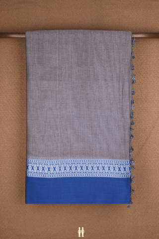 Threadwork Border Plain Dusty Purple Bengal Cotton Saree