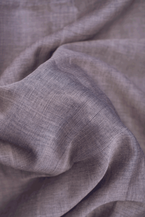 Threadwork Border Plain Dusty Purple Bengal Cotton Saree