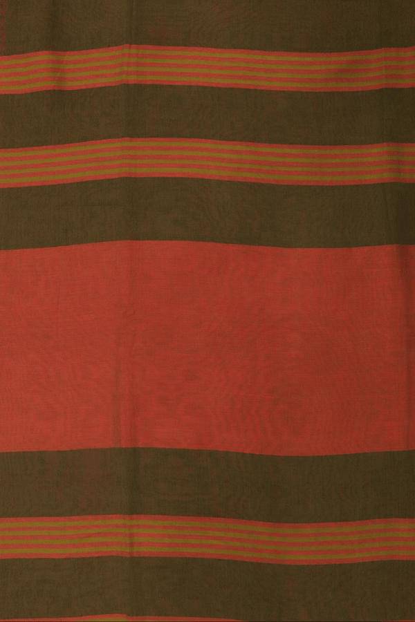 Threadwork Border Plain Fern Green Bengal Cotton Saree