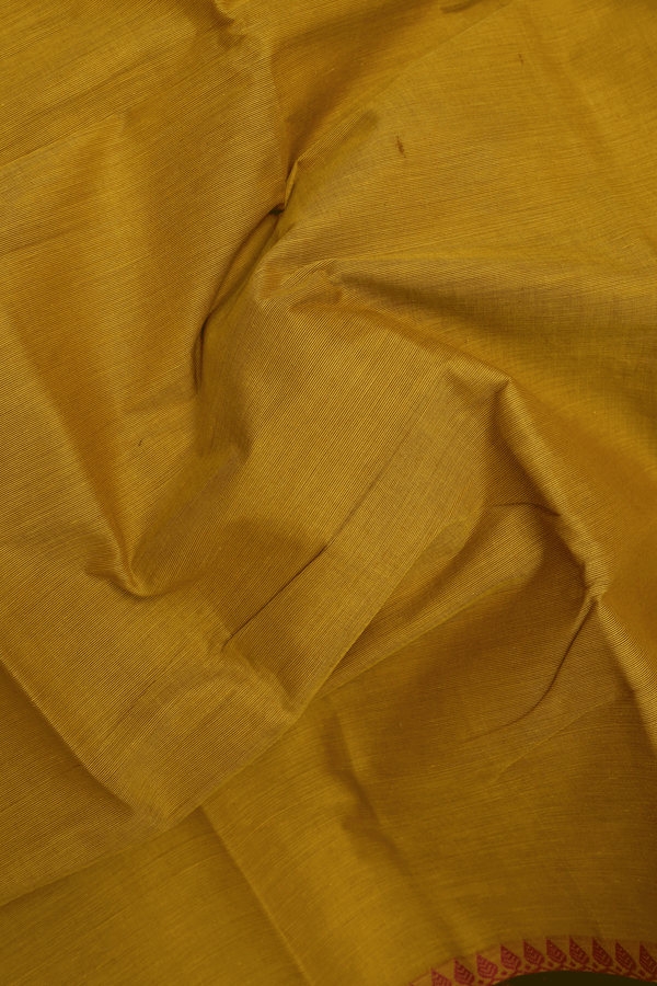 Threadwork Border Sunflower Yellow Chettinadu Cotton Saree