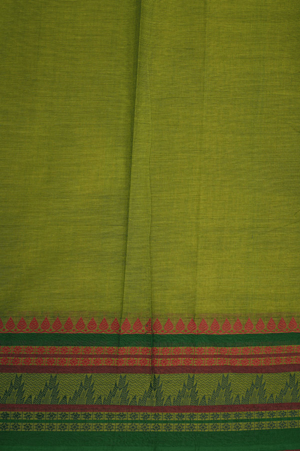 Threadwork Border Sunflower Yellow Chettinadu Cotton Saree