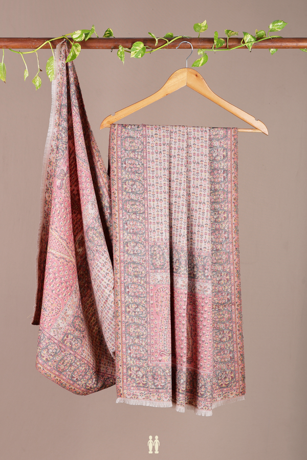 Threadwork Buttas Beige Woolen Cotton Shawl
