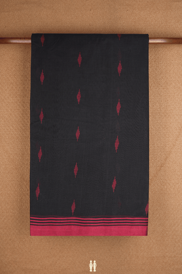 Threadwork Buttas Black Bengal Cotton Saree