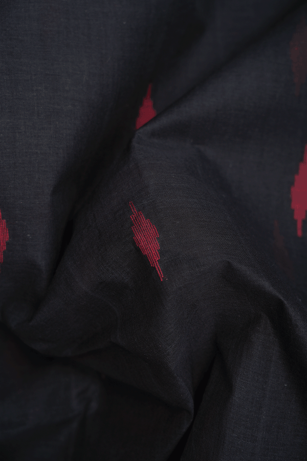 Threadwork Buttas Black Bengal Cotton Saree