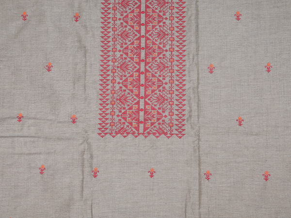Threadwork Buttas Brownish Grey Cotton Salwar Material