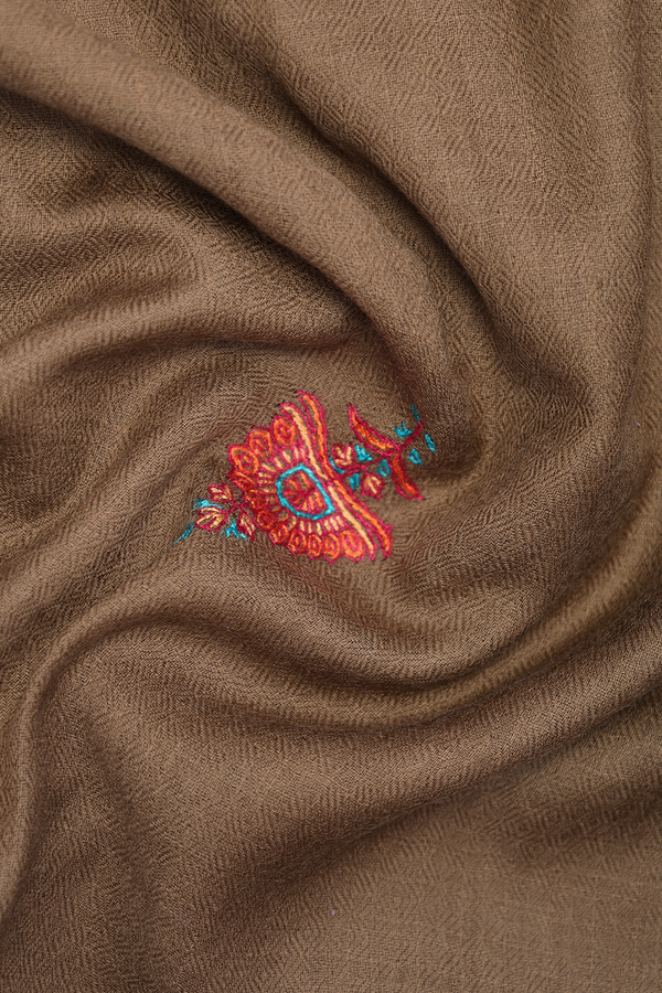 Threadwork Buttas Brown Woolen Cotton Shawl
