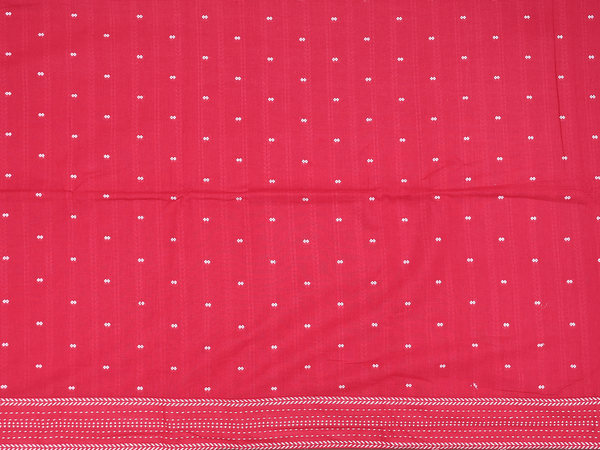 Threadwork Buttas Red Cotton Unstitched Salwar Material