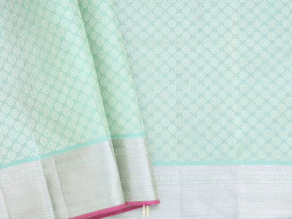 Threadwork Buttas Green Kanchipuram Blouse Material