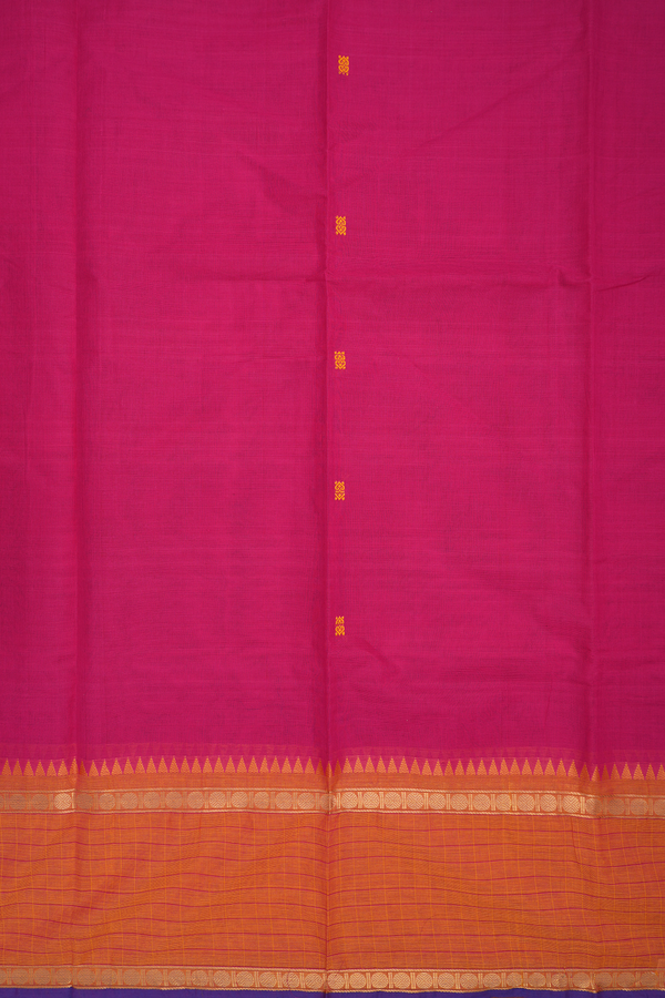 Threadwork Buttas Magenta Chettinadu Half Saree Material