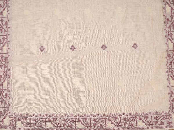 Threadwork Buttas Pastel Brown Silk Cotton Salwar Material