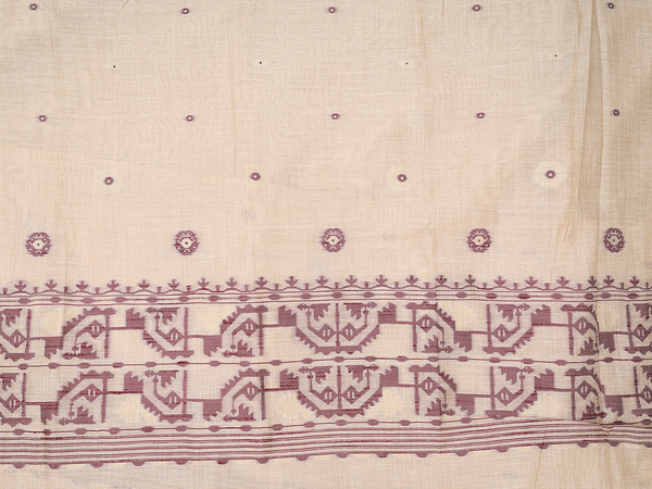 Threadwork Buttas Pastel Brown Silk Cotton Salwar Material