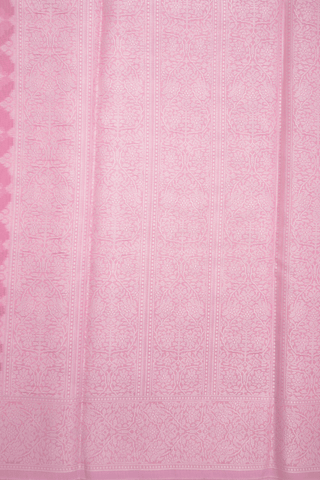 Threadwork Buttas Pastel Pink Kota Cotton Saree