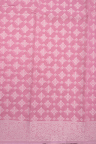 Threadwork Buttas Pastel Pink Kota Cotton Saree