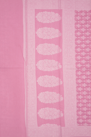 Threadwork Buttas Pastel Pink Kota Cotton Saree