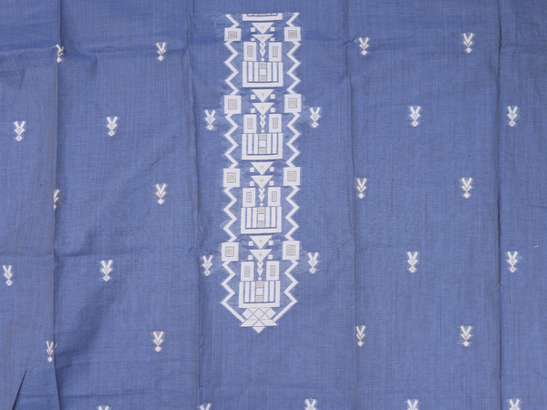 Threadwork Buttas Pigeon Blue Cotton Salwar Material