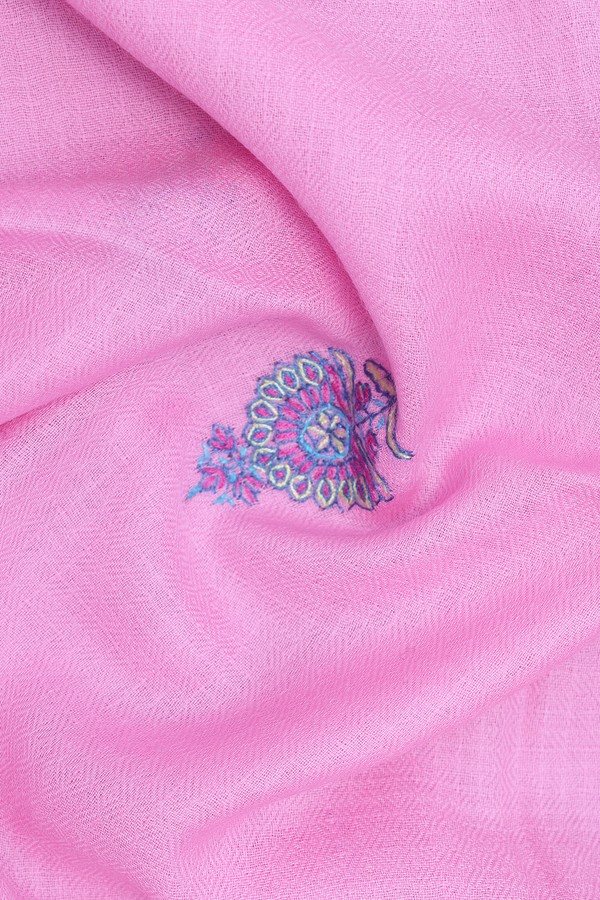Threadwork Buttas Pink Woolen Cotton Shawl