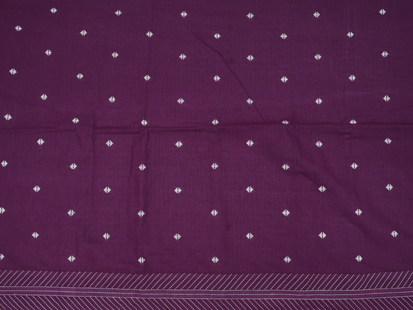Threadwork Buttas Purple Cotton Unstitched Salwar Material