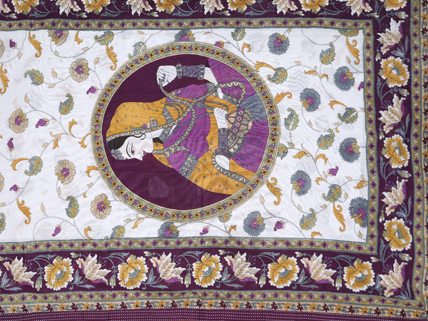 Threadwork Buttas Purple Cotton Unstitched Salwar Material