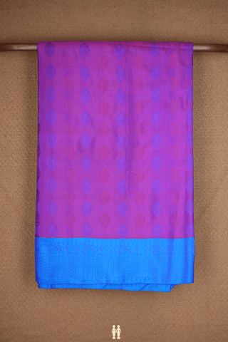 Threadwork Buttas Purple Kanchipuram Silk Saree