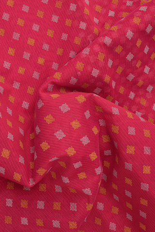 Threadwork Buttas Rose Red Kota Cotton Saree