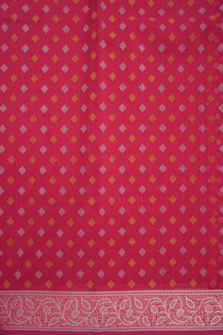Threadwork Buttas Rose Red Kota Cotton Saree