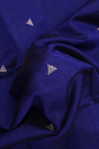 Threadwork Buttas Royal Blue Maheswari Silk Cotton Saree