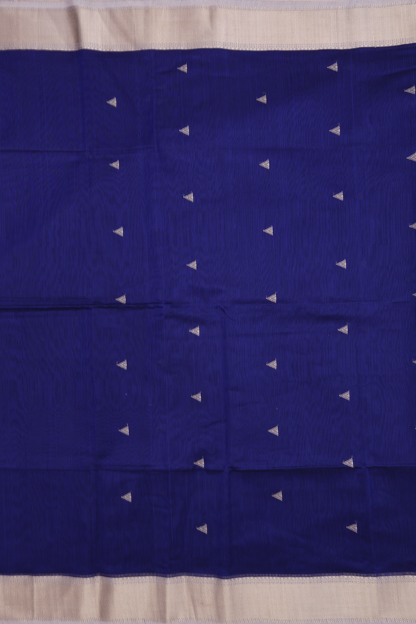 Threadwork Buttas Royal Blue Maheswari Silk Cotton Saree