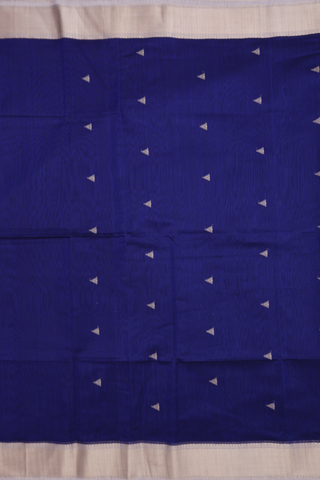 Threadwork Buttas Royal Blue Maheswari Silk Cotton Saree