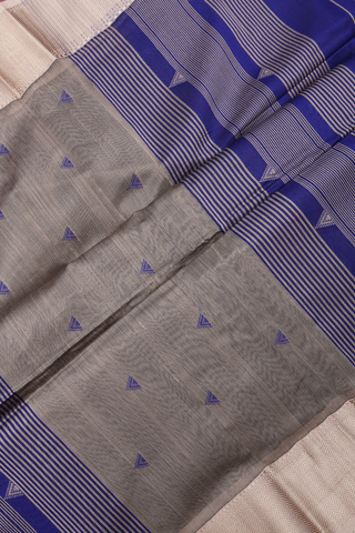 Threadwork Buttas Royal Blue Maheswari Silk Cotton Saree