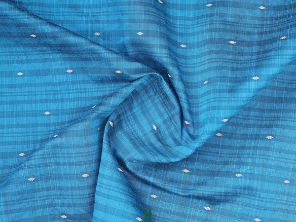 Threadwork Buttis Blue Raw Silk Blouse Material